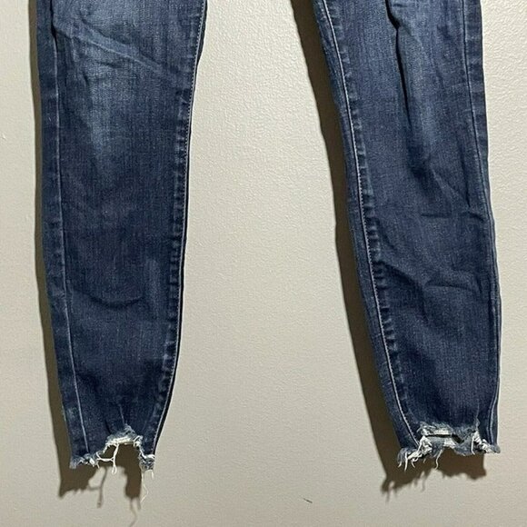 Kancan Skinny Jeans Women Size 5/26 Button Fly High Waist Raw Rag Distress Torn - Picture 5 of 10